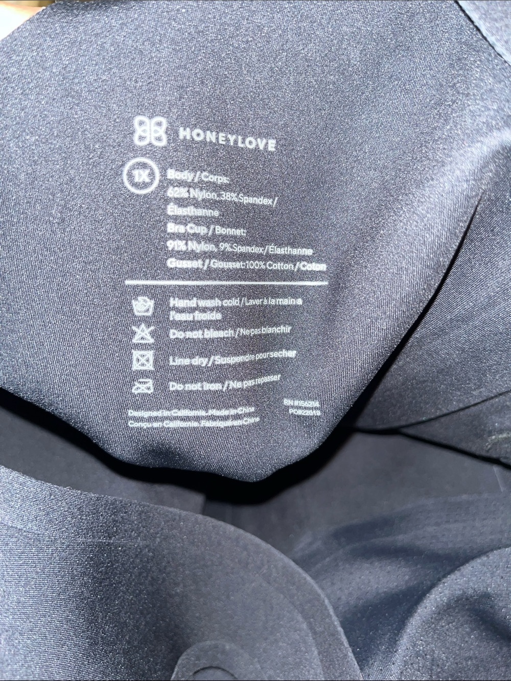 HONEYLOVE Boldness Bodysuit Black Shapewear 1X - Picture 4 of 4